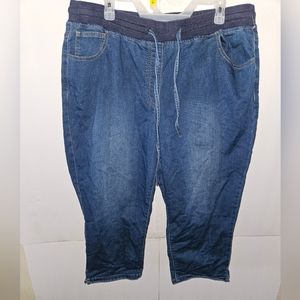 Womens plus size faded capri glory jeans 22W